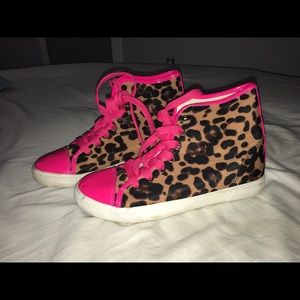 Cheetah print high top sneakers